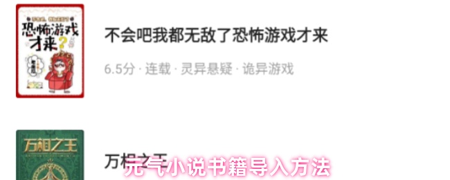 元气小说书籍导入方法