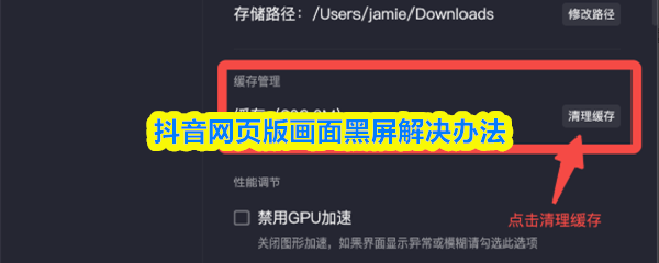 抖音网页版画面黑屏解决办法(图1)