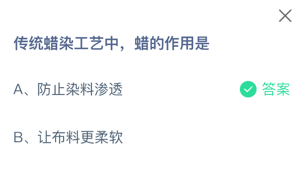 传统蜡染工艺中，蜡的作用是(图2)