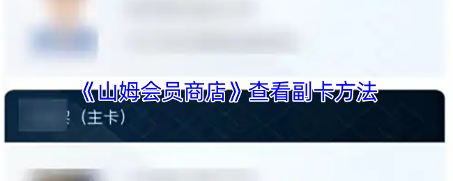 《山姆会员商店》查看副卡方法