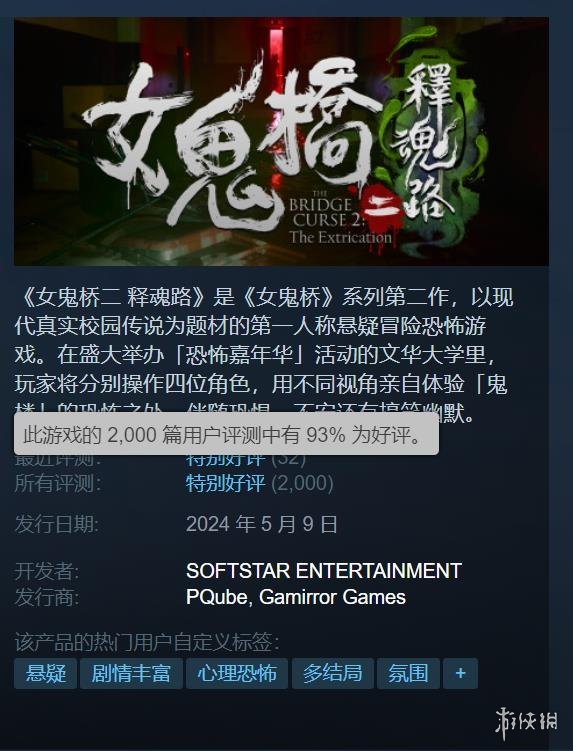 《女鬼桥2：释魂路》新史低：近乎半价即可拥有游戏(图2)