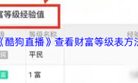 《酷狗直播》查看财富等级表方法