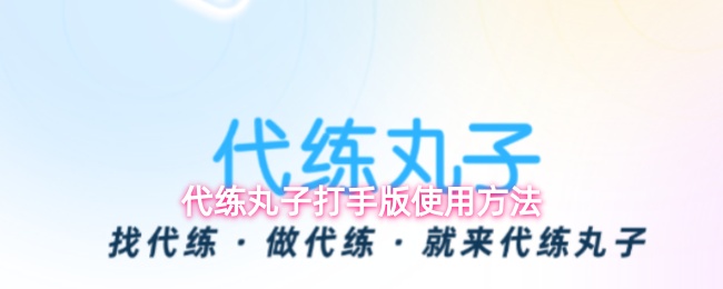 代练丸子打手版使用方法