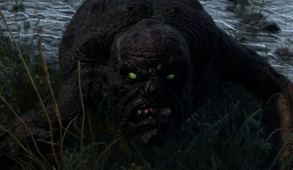 《巫师3》食尸鬼暗黑MOD！青黑色皮肤+血红獠牙荧光化(图2)