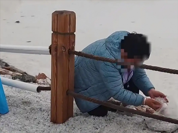 景区回应游客私取铺路盐：不建议，持套票领取食用盐(图2)