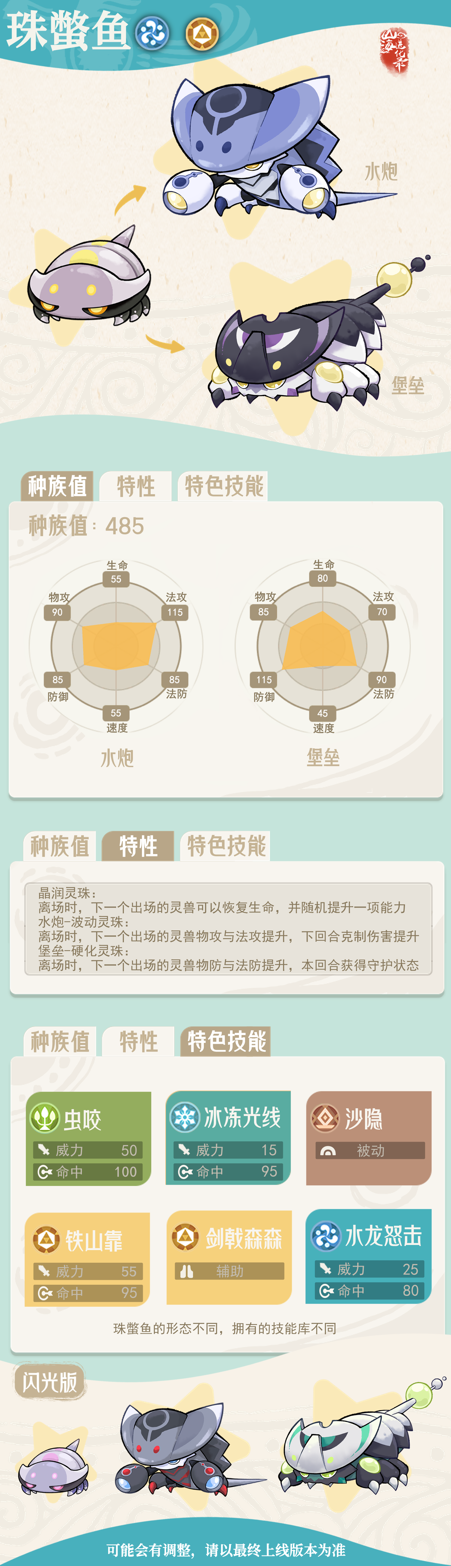山海进化录珠蟞鱼灵兽介绍