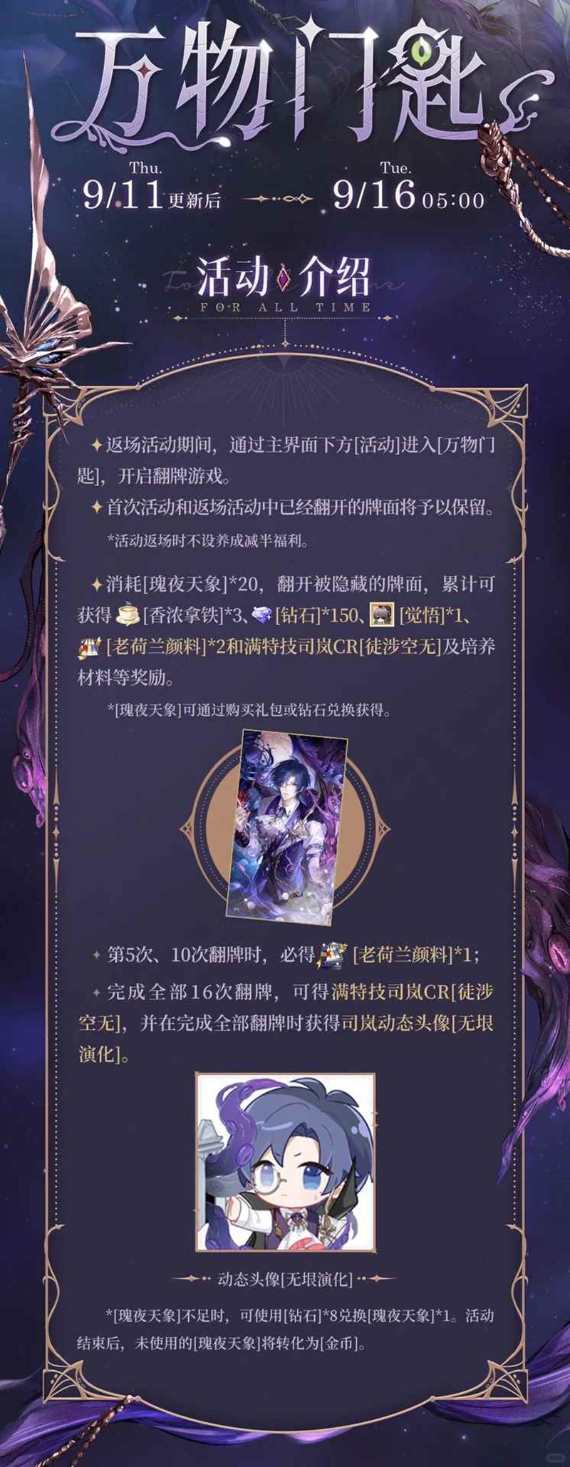 《时空中的绘旅人》万物门匙活动返场介绍