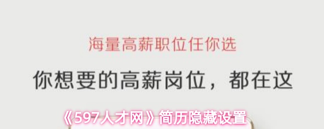 《597人才网》简历隐藏设置