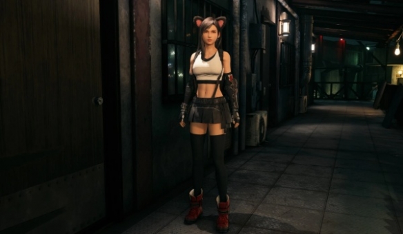 《FF7重生》猫耳蒂法MOD！动态耳尾+战斗呼噜音效(图4)