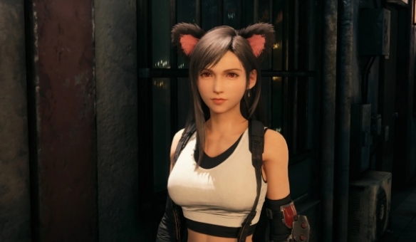 《FF7重生》猫耳蒂法MOD！动态耳尾+战斗呼噜音效(图2)