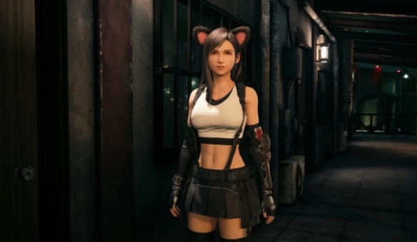 《FF7重生》猫耳蒂法MOD！动态耳尾+战斗呼噜音效(图3)