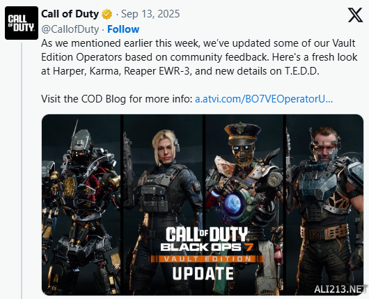 《黑色行动7》调整典藏版皮肤：基于反馈优化外观(图1)