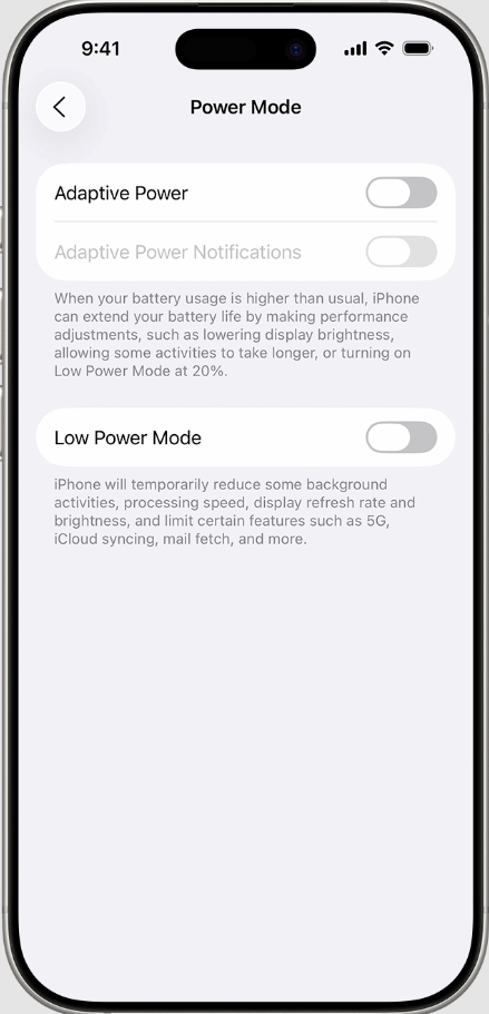 iOS26 新增“自适应电源”：AI技术动态调节设备功耗(图2)