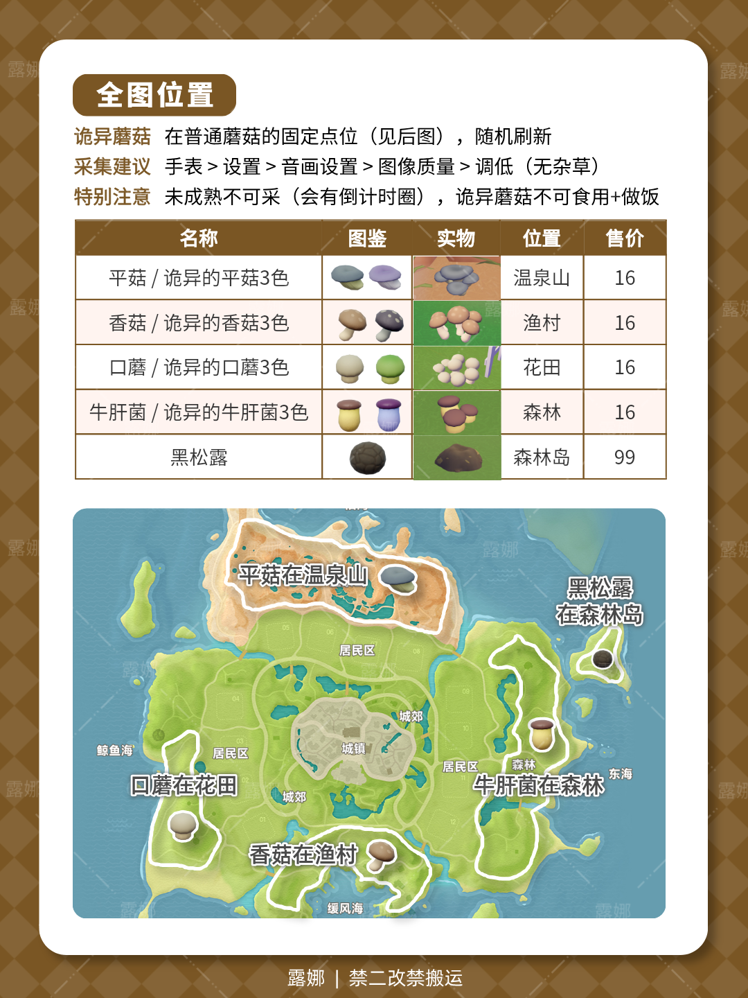 《心动小镇》全蘑菇收集点位介绍