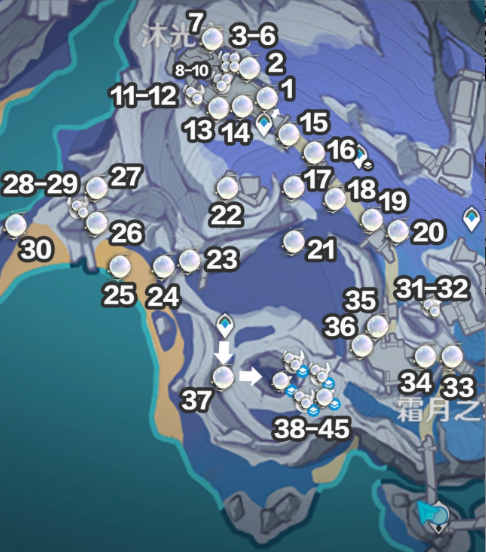 原神月落银采集路线分享1