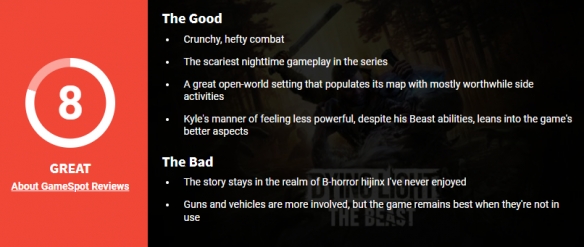 《消逝的光芒：困兽》GS 8分：系列最恐怖最沉浸的作品(图1)