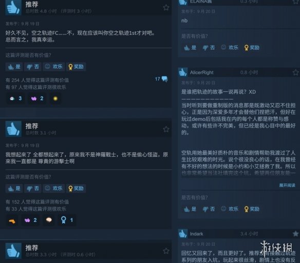 《空之轨迹the 1st》重制版Steam有96%的玩家给出好评(图5)