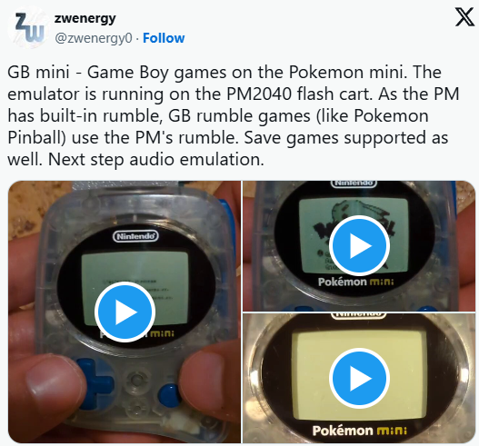 玩家成功在Pokémon Mini迷你掌机上开发GB模拟器！(图2)