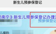 《爱南宁》新生儿预参保登记办理流程