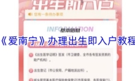 《爱南宁》办理出生即入户教程