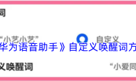 《华为语音助手》自定义唤醒词方法