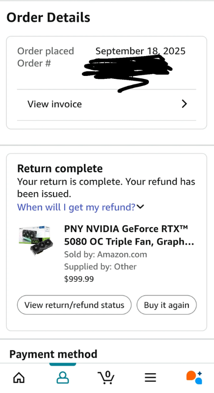 亚马逊购RTX 5080收到砖头后续：历经波折终获退款(图2)