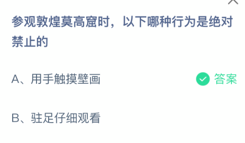 参观敦煌莫高窟时，以下哪种行为是绝对禁止的(图2)