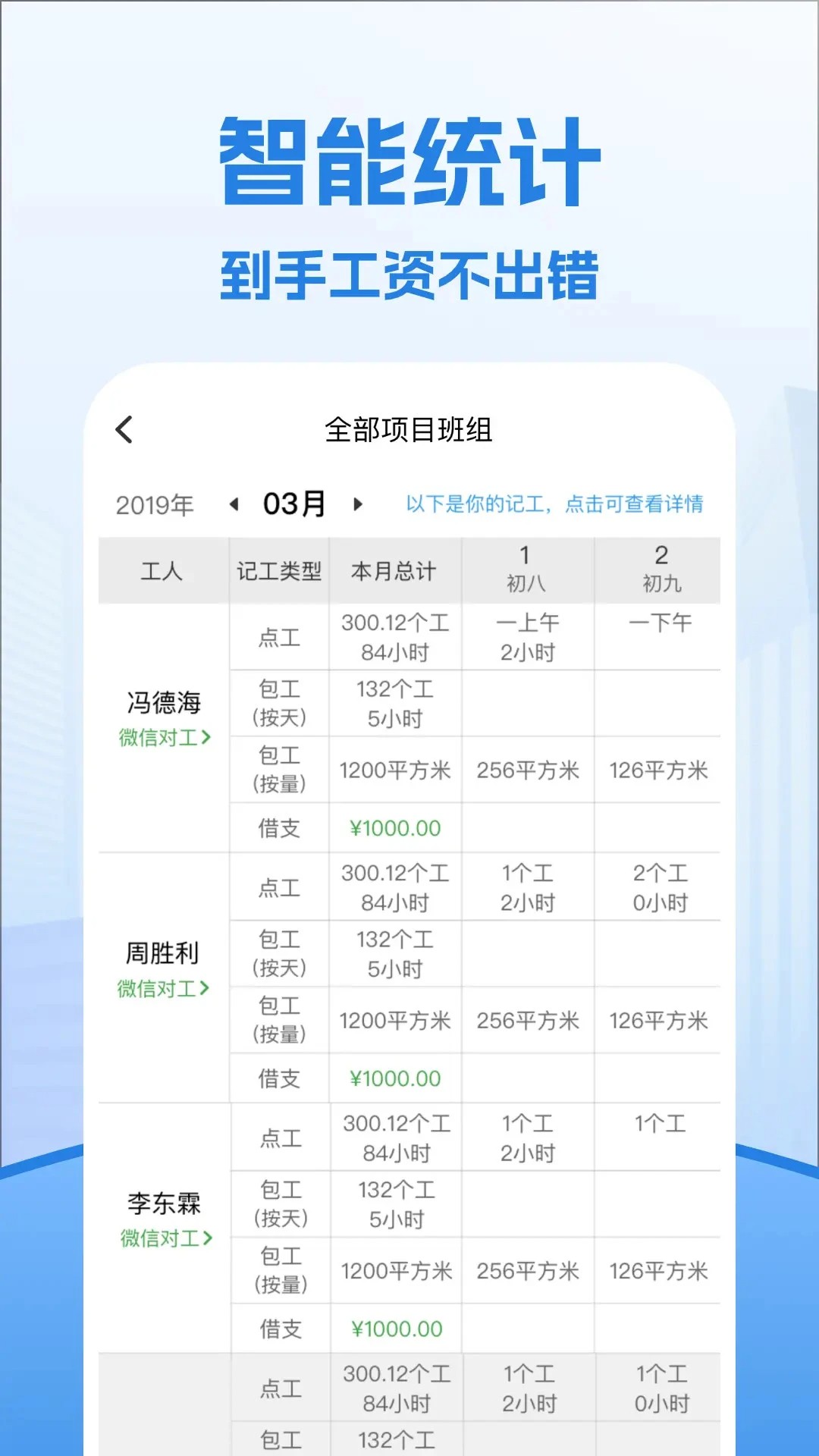
考勤表