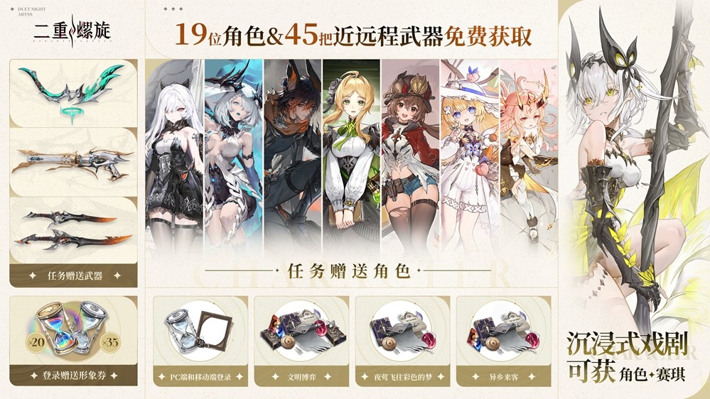 公测福利、新版本、云游戏?《二重螺旋》公测前瞻速递!