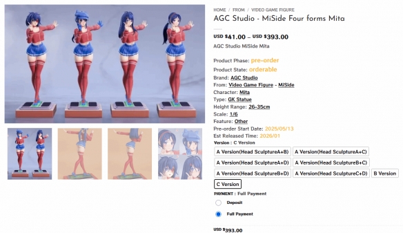  《米塔》推出1/6精致手办：蓝色短裙大秀丰满肉腿！(图1)