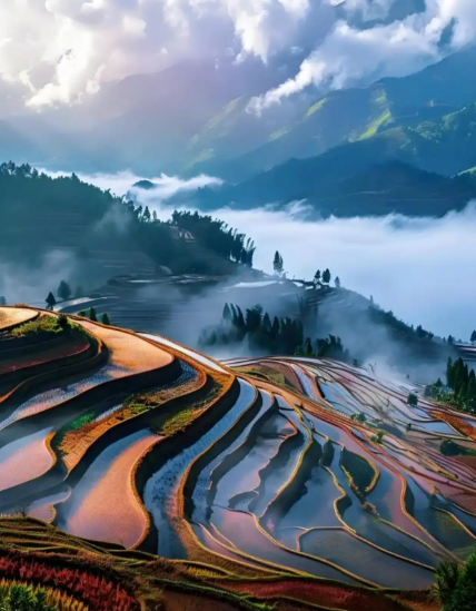 云南哪个景点有着“哈尼人的天梯”的美誉？