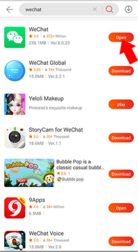 《9apps》下载微信方法
