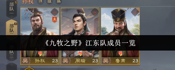 《九牧之野》江东队成员一览