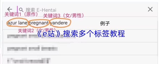 《e站》搜索多个标签教程