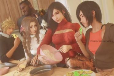 太可啦! 《最终幻想7》全新3D渲染图:蒂法成甜点高手