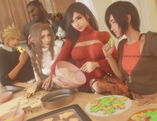 太可啦! 《最终幻想7》全新3D渲染图:蒂法成甜点高手(图1)