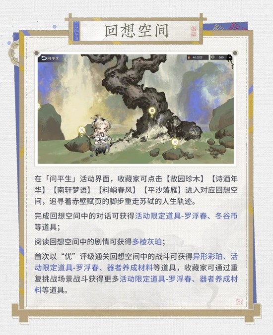 《物华弥新》问平生联动主题活动玩法介绍