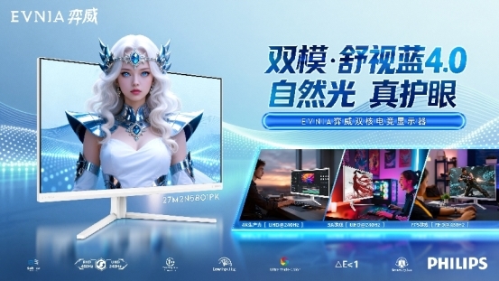 EVNIA弈威双核电竞显示器27M2N5801PK，双模舒视蓝4.0，健康护眼，全面制胜！(图1)