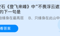 王安石登飞来峰中不畏浮云遮望眼的下一句是
