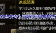 《血饮龙纹传奇》三职业高阶神技学习攻略